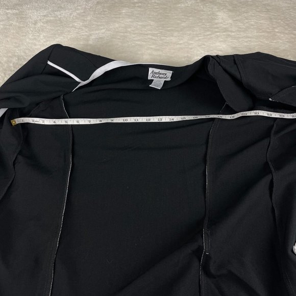 Anthony Richards‎ Wear To Work Blazer Jacket Womens Sz 16 Black White Open Front - Picture 5 of 10